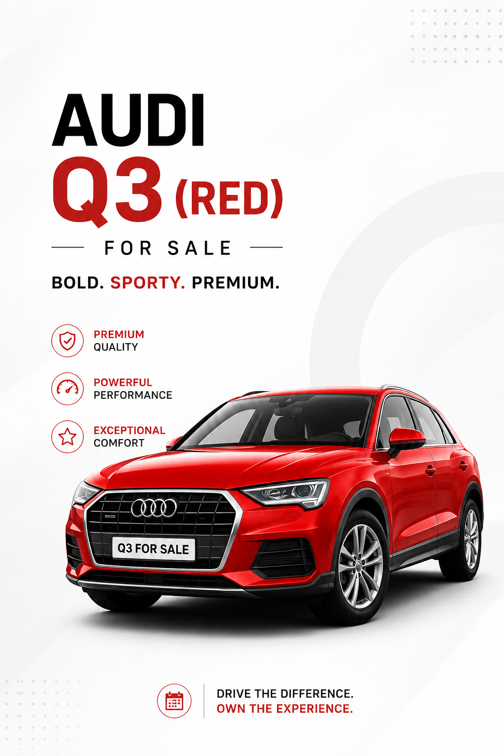 Audi Q3 (Red) for Sale | Bold. Sporty. Premium.